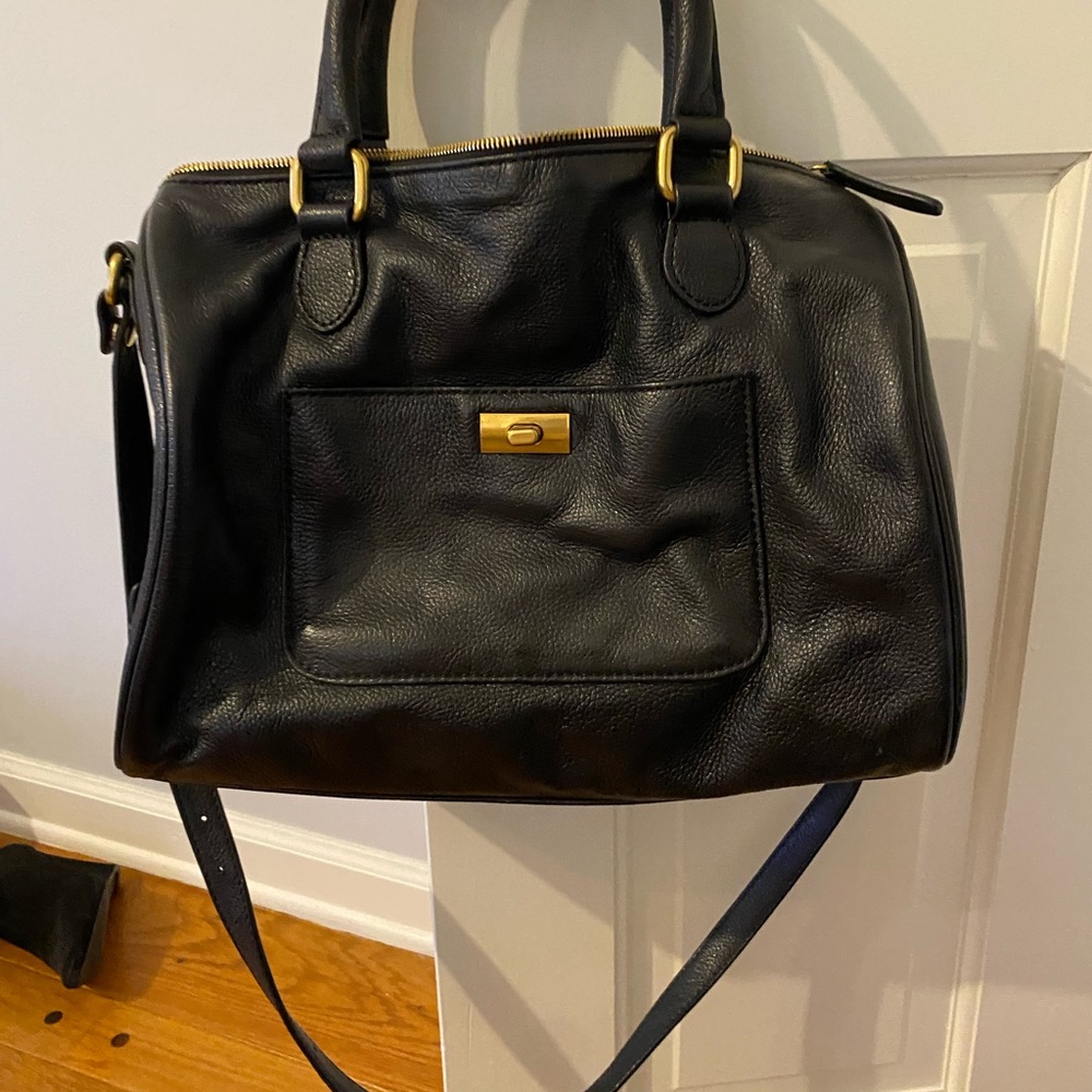 Black leather bag